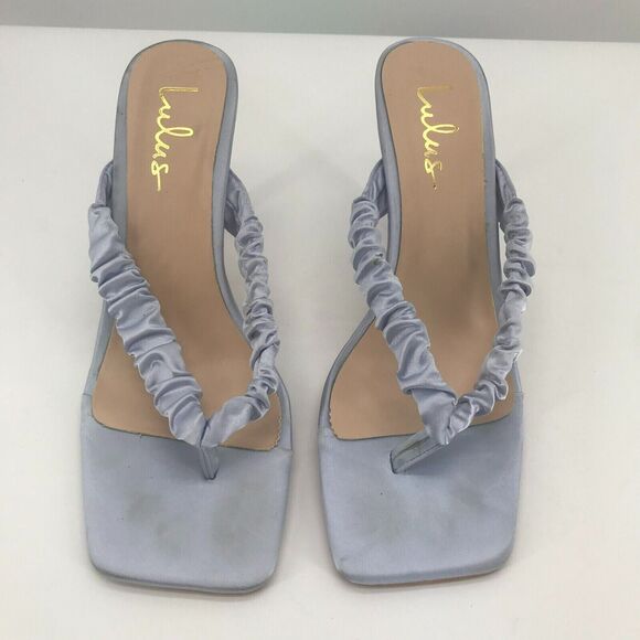 Lulus Cabrera High Heel Womens 8.5 Blue Satin 4" High Heel Slip On Party Club - Picture 1 of 12